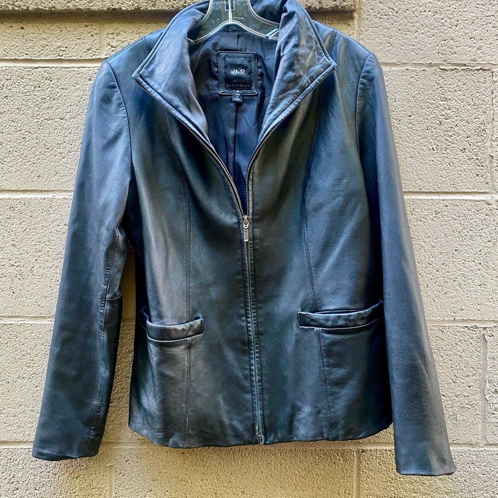 Elegant Black Leather Jacket by JLC